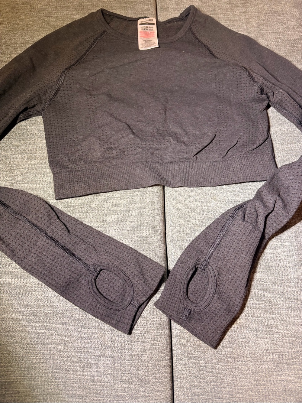 Gymshark Black Crewneck Workout Top with White Logo